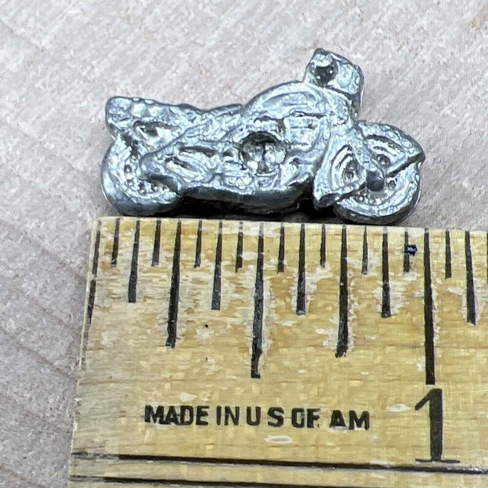 Vintage Solid Metal Miniature Motorcycle Chopper Biker Token Charm Trinket 1"